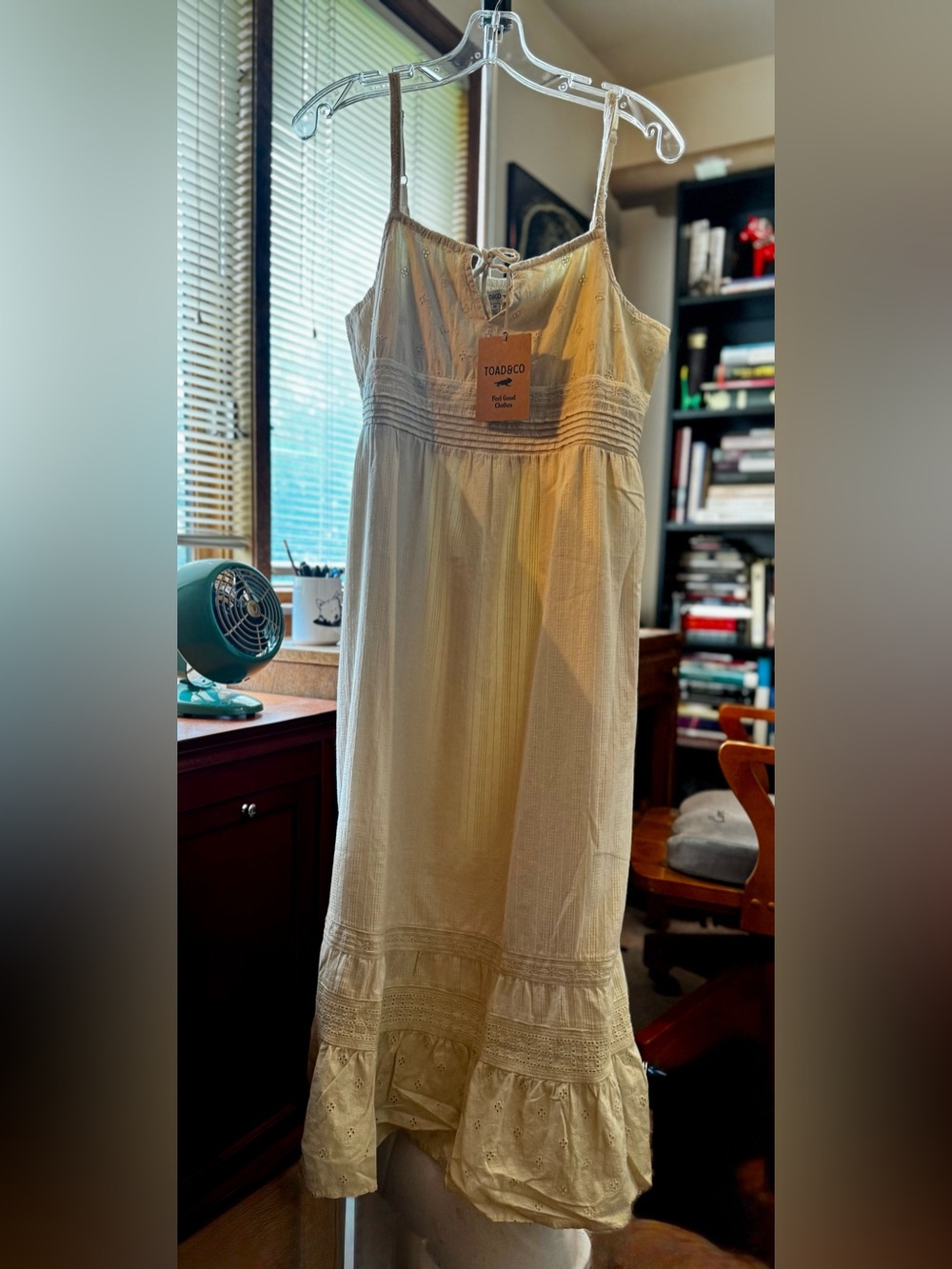 Toad&Co Airscape Tank Midi Dress - Salt Dobby Sz M - NEW - Picture 7 of 13